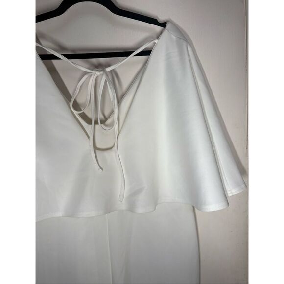 ASOS Curve Cape Plunge Midi Bodycon Dress white size 14 NWT - Picture 14 of 15